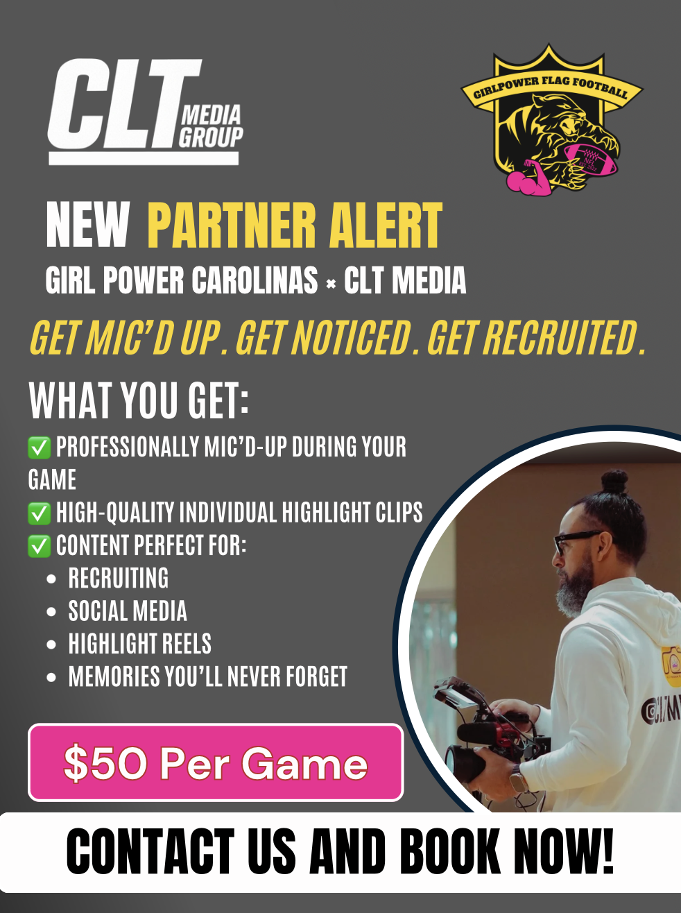 GirlPower Carolinas Mic'd Up Game media partnership