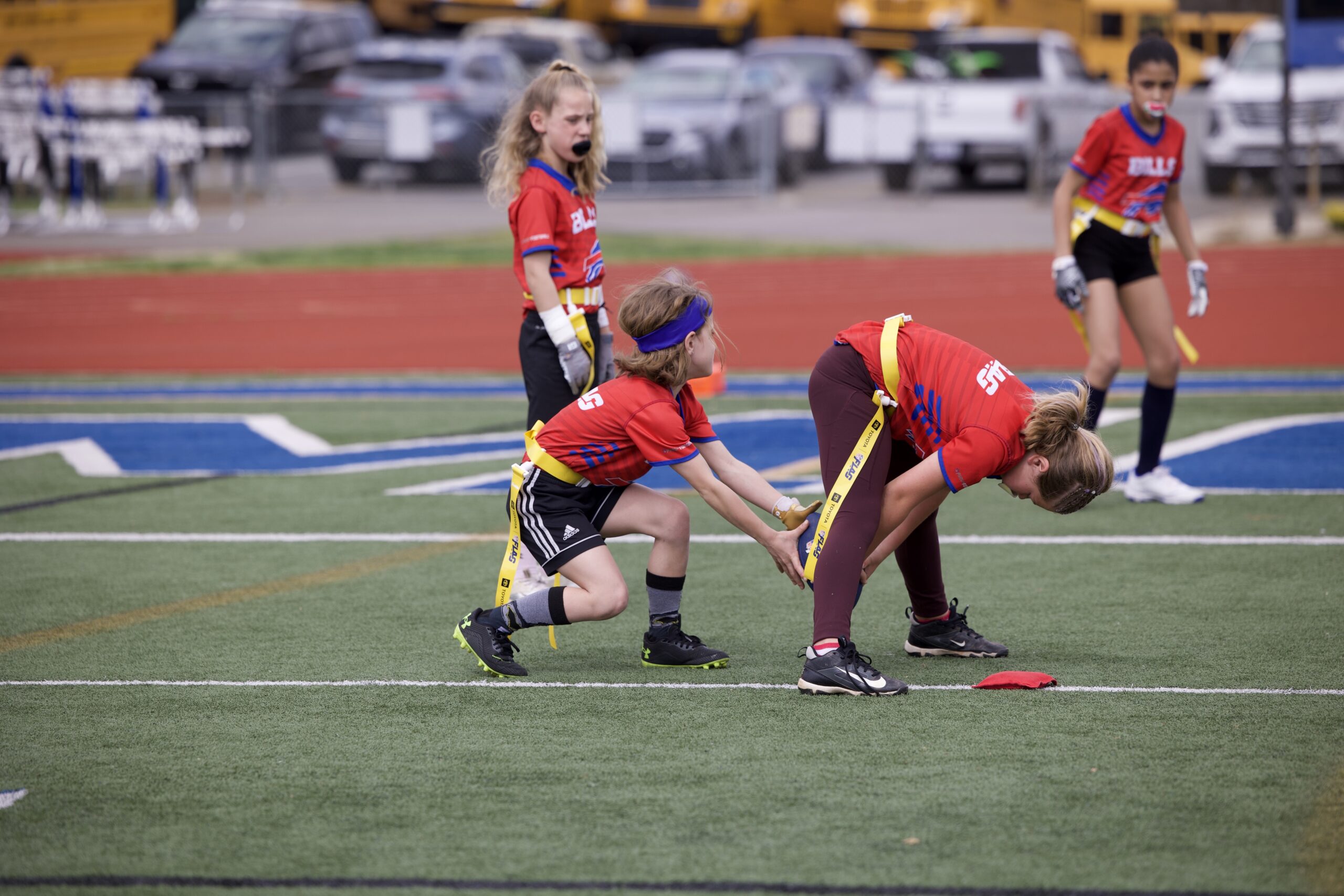 GirlPower Carolinas athletes participating in girls flag football