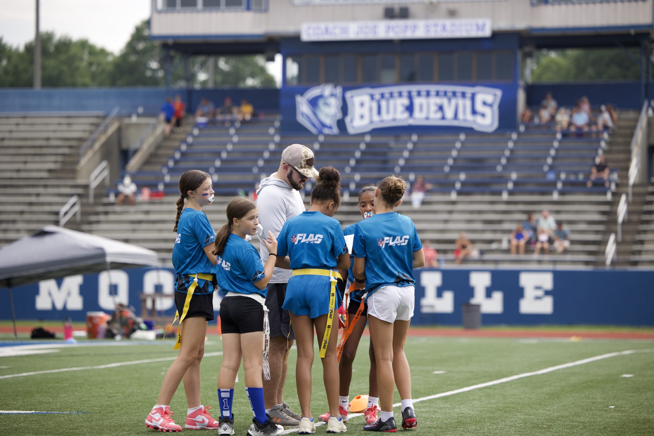 GirlPower Carolinas athletes playing all-girls flag football in the Charlotte area