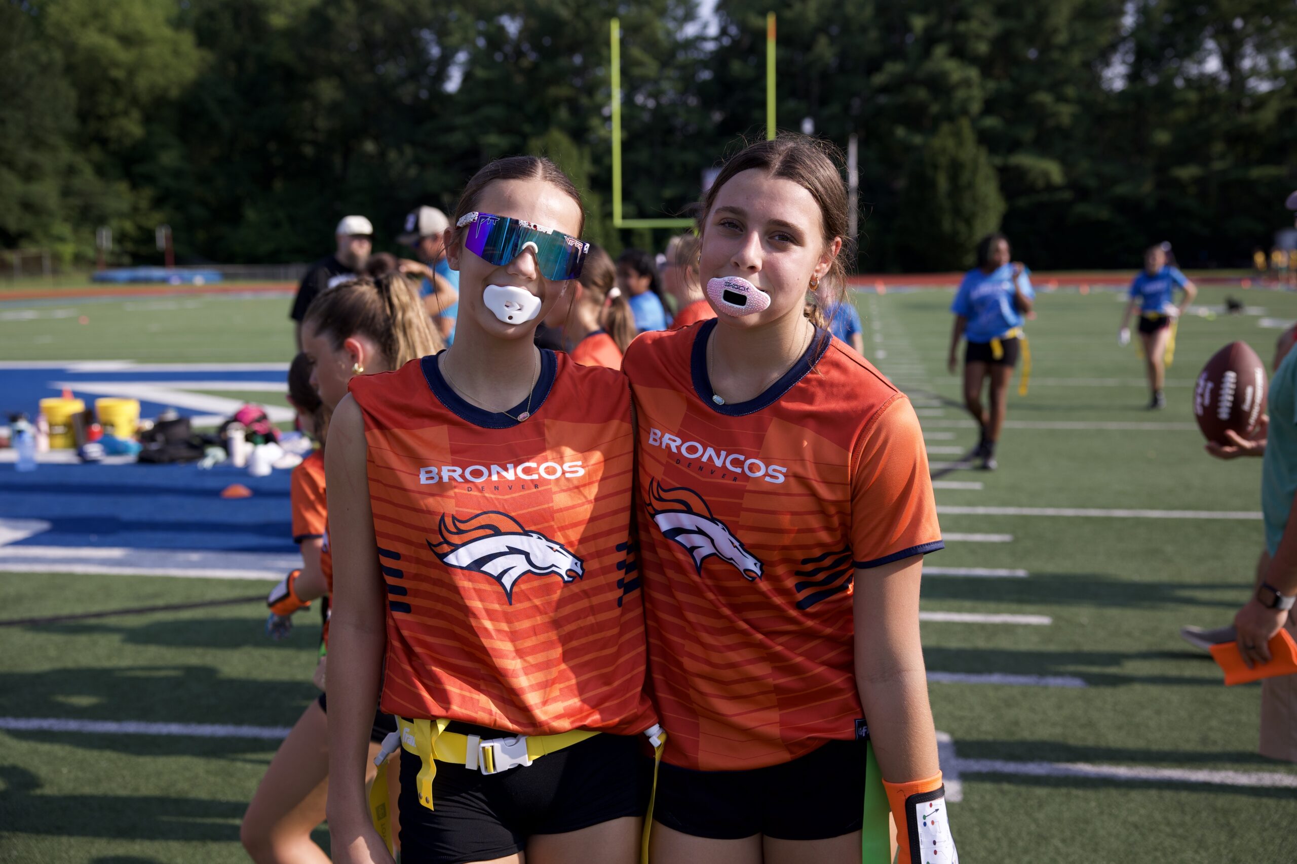 GirlPower Carolinas athletes enjoying girls flag football together