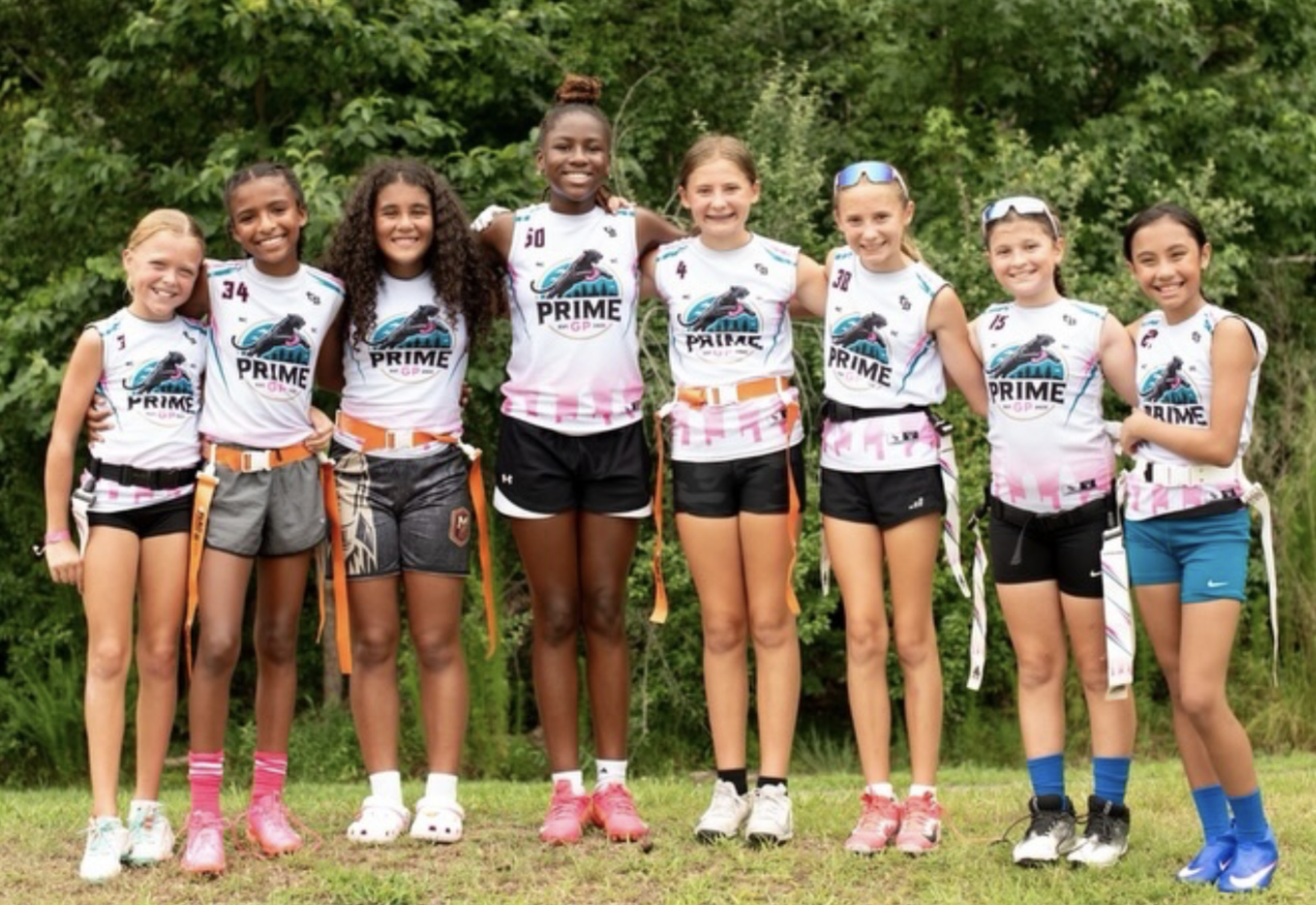 GirlPower Carolinas 10U PRIME girls travel flag football team at the AAU Junior Olympics in Iowa