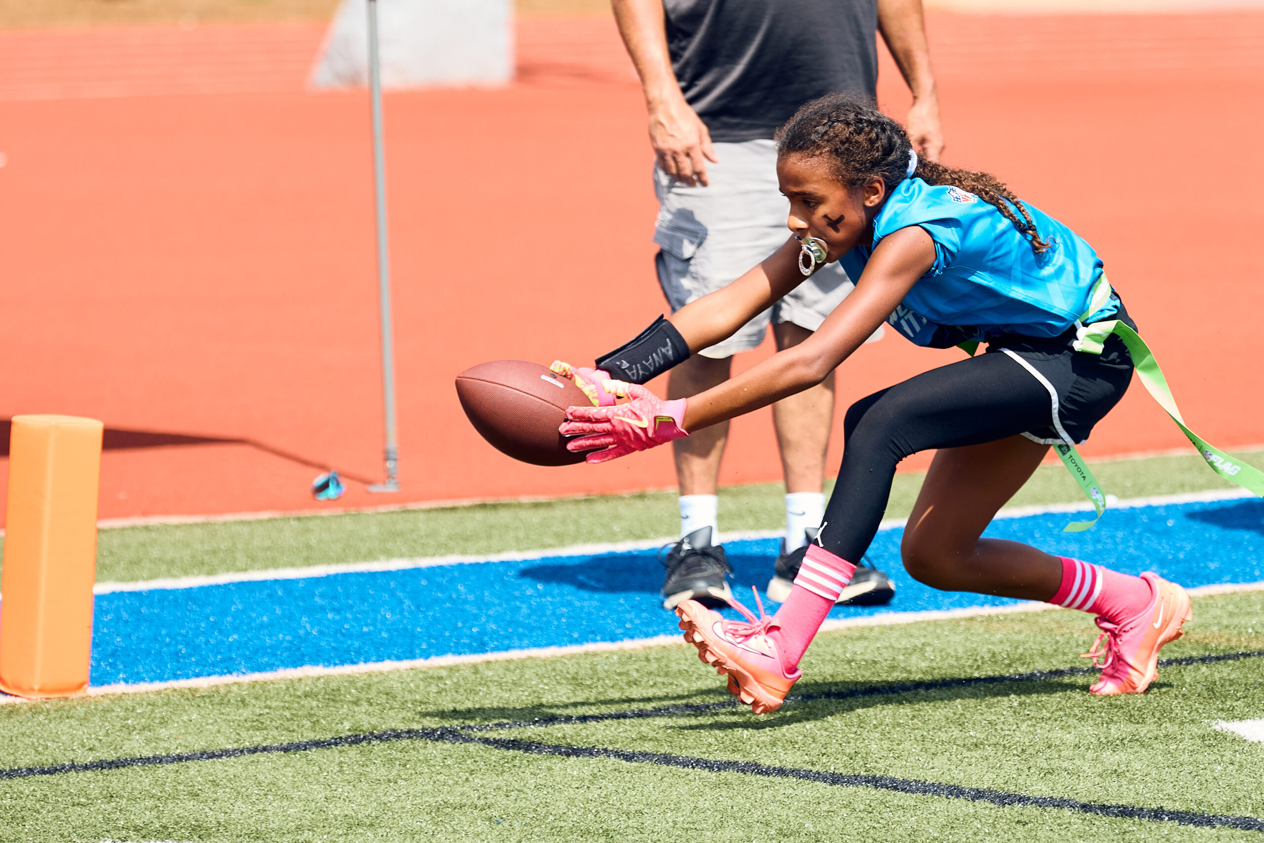 GirlPower Carolinas girls flag football athletes competing in Mooresville